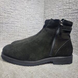 Giovanni Conti Men's Size EU 45 Black Suede Sherpa Lined Winter Ankle Boots